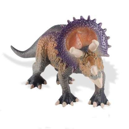 8‘’ Realistic Triceratops Dinosaur Solid Figure Model Toy Decor Gray