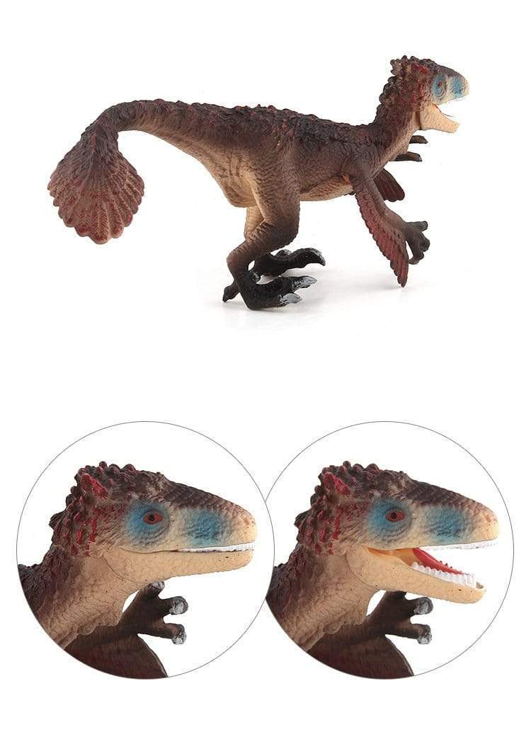 8‘’ Realistic Utahraptor Dinosaur Solid Figure Model Toy Decor with Movable Jaw
