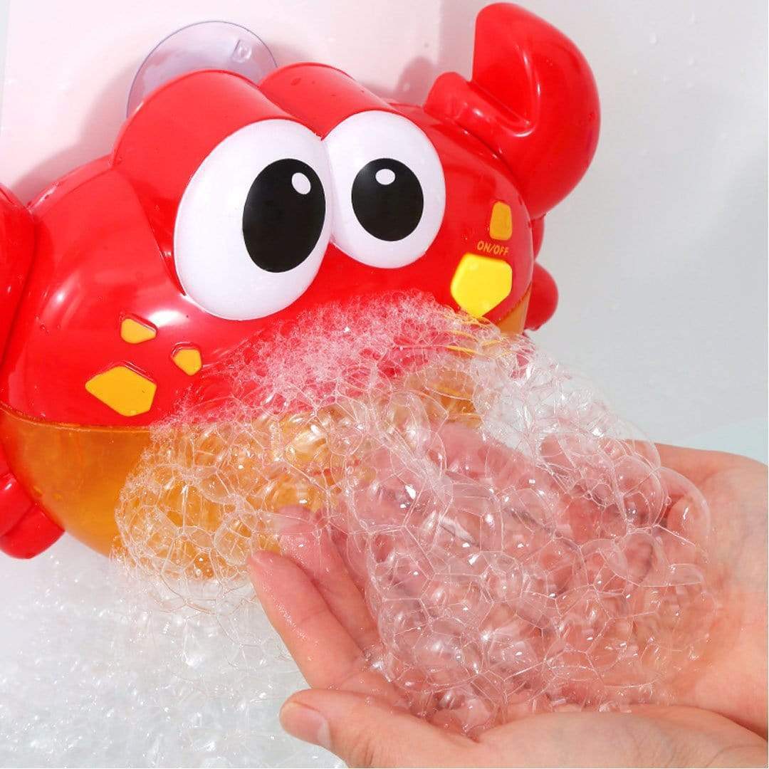 Automatic Electric Bathtub Dinosaur Bubble Blower Machine Bubble Making Toy with Music Red / Crab