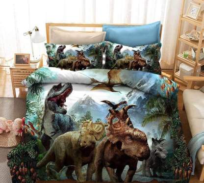 Bedding Set Dinosaur Coverlet and Pillowcase Set Bedroom Decoration 01 / AU Single 55.1”*82.6”