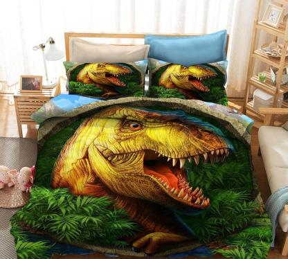 Bedding Set Dinosaur Coverlet and Pillowcase Set Bedroom Decoration 02 / AU Single 55.1”*82.6”
