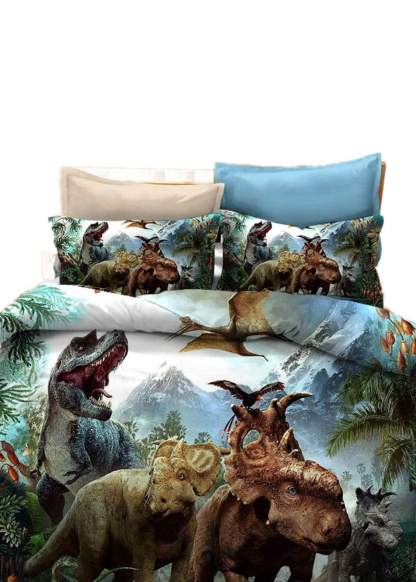 Bedding Set Dinosaur Coverlet and Pillowcase Set Bedroom Decoration