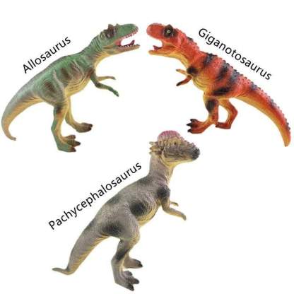 Different Types of Dinosaurs with Sound T Rex Triceratops Stegosaurus Model Toy for Kids 3 pcs-A