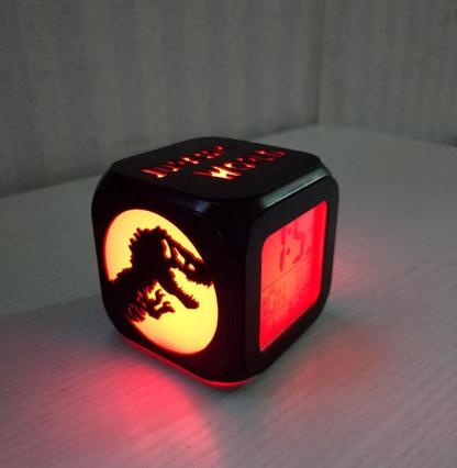 Dinosaur Night Light 3D Alarm Clock LED Electronic Clock Bedside Clock Bedroom Decoration