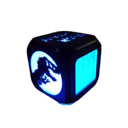 Dinosaur Night Light 3D Alarm Clock LED Electronic Clock Bedside Clock Bedroom Decoration Battery case / 7 Colors