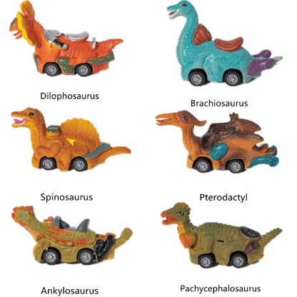 Mini Dinosaur Toy Pull Back Cars Dino Toy Cars for Boys Girls 3-6 Years Old 6 Pcs Dino Car-C
