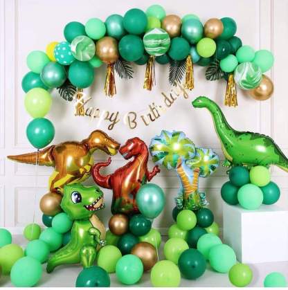 Dinosaur Theme Balloons Suite Foil Latex Balloons Party Decorated Kids