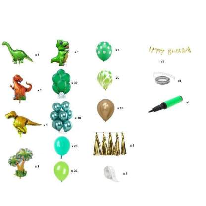 Dinosaur Theme Balloons Suite Foil Latex Balloons Party Decorated Kids