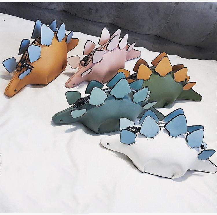 Triceratops Bag Dinosaur Shape Shoulder Bag PU Leather Rivet Purses Handbag 5 Colors Stegosaurus (13.99/pc Save $20)