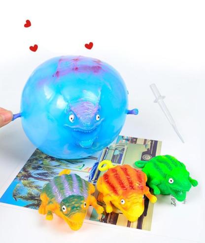 Inflatable Blowing Dinosaur Balloons Stress Relief Vent Toy for Kids 12 pcs/ set(random color)
