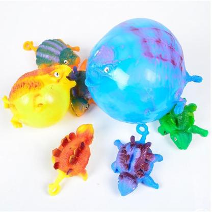 Inflatable Blowing Dinosaur Balloons Stress Relief Vent Toy for Kids 12 pcs/ set(random color)
