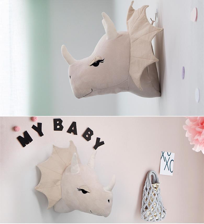 Wall Mounted Dinosaur Head Home Decor Kids Bedroom Wall Decor