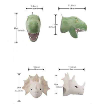 Wall Mounted Dinosaur Head Home Decor Kids Bedroom Wall Decor