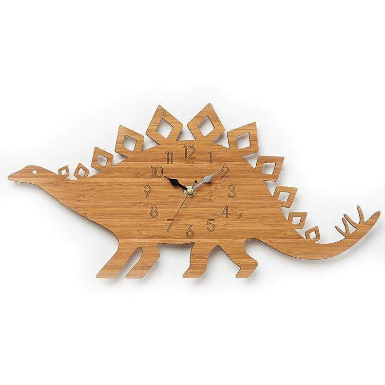 Wood Wall Clock Dinosaur T Rex Triceratops Quartz Clock Decoration for Kids Room Wood Stegosaurus