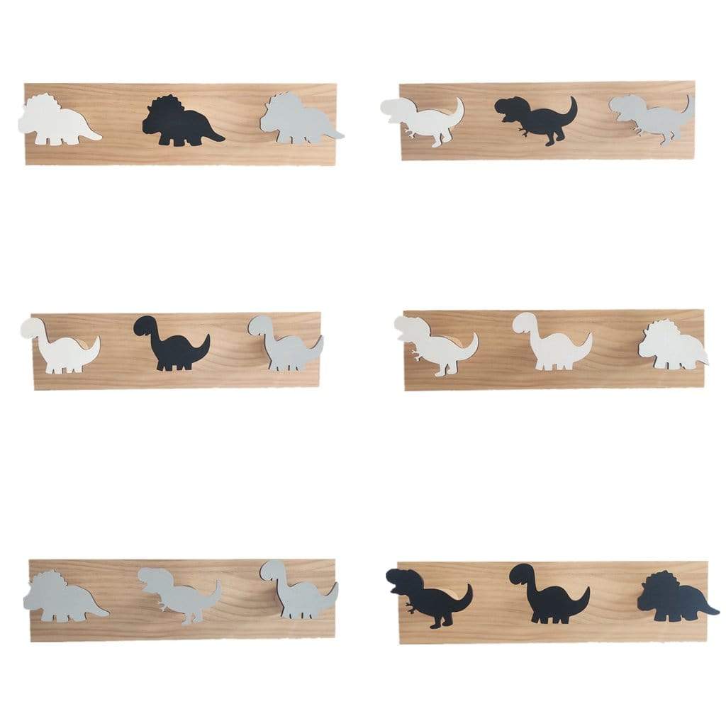 Wooden Dinosaur Wall Hooks Coat Hooks Wall Decoration for Kids Room