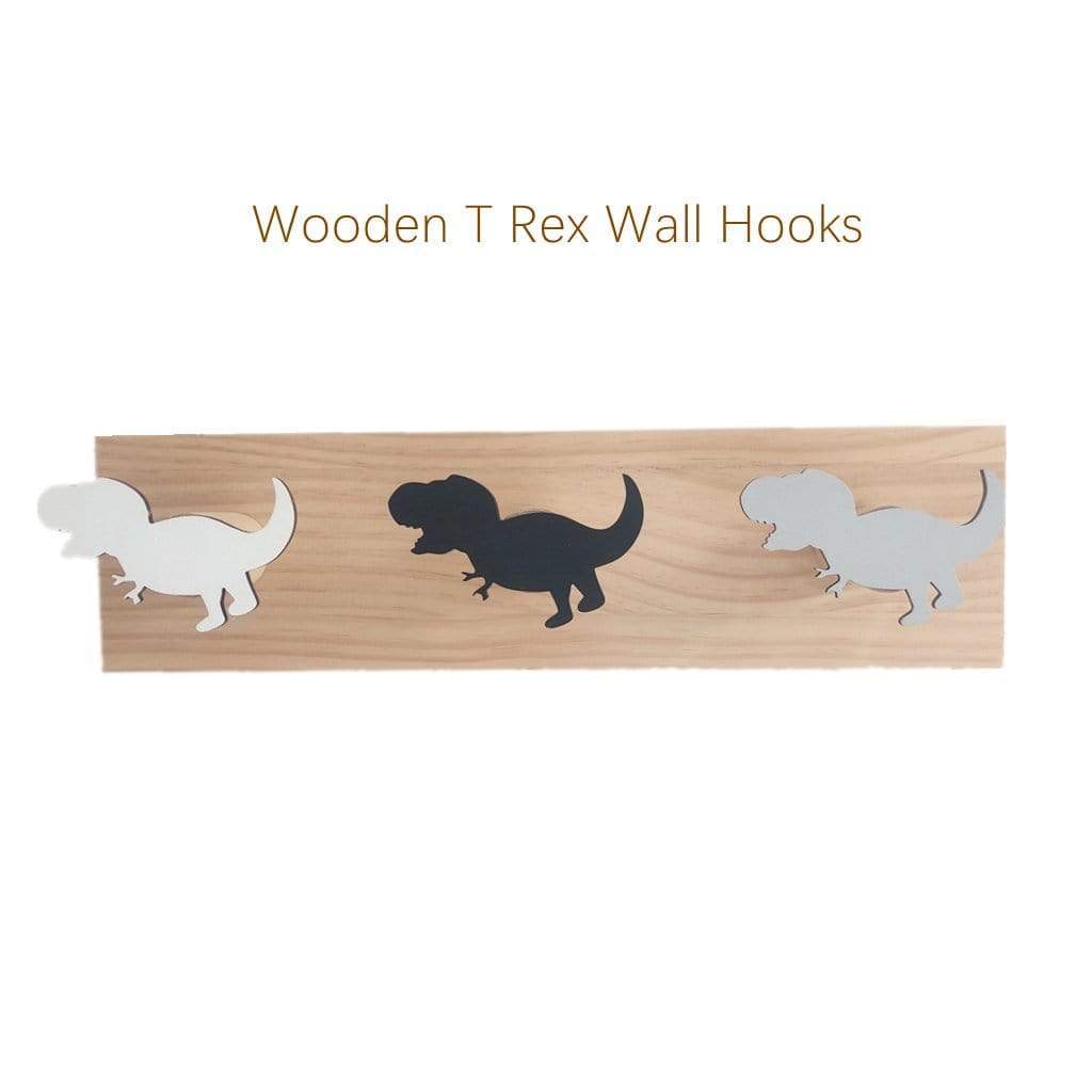 Wooden Dinosaur Wall Hooks Coat Hooks Wall Decoration for Kids Room T Rex