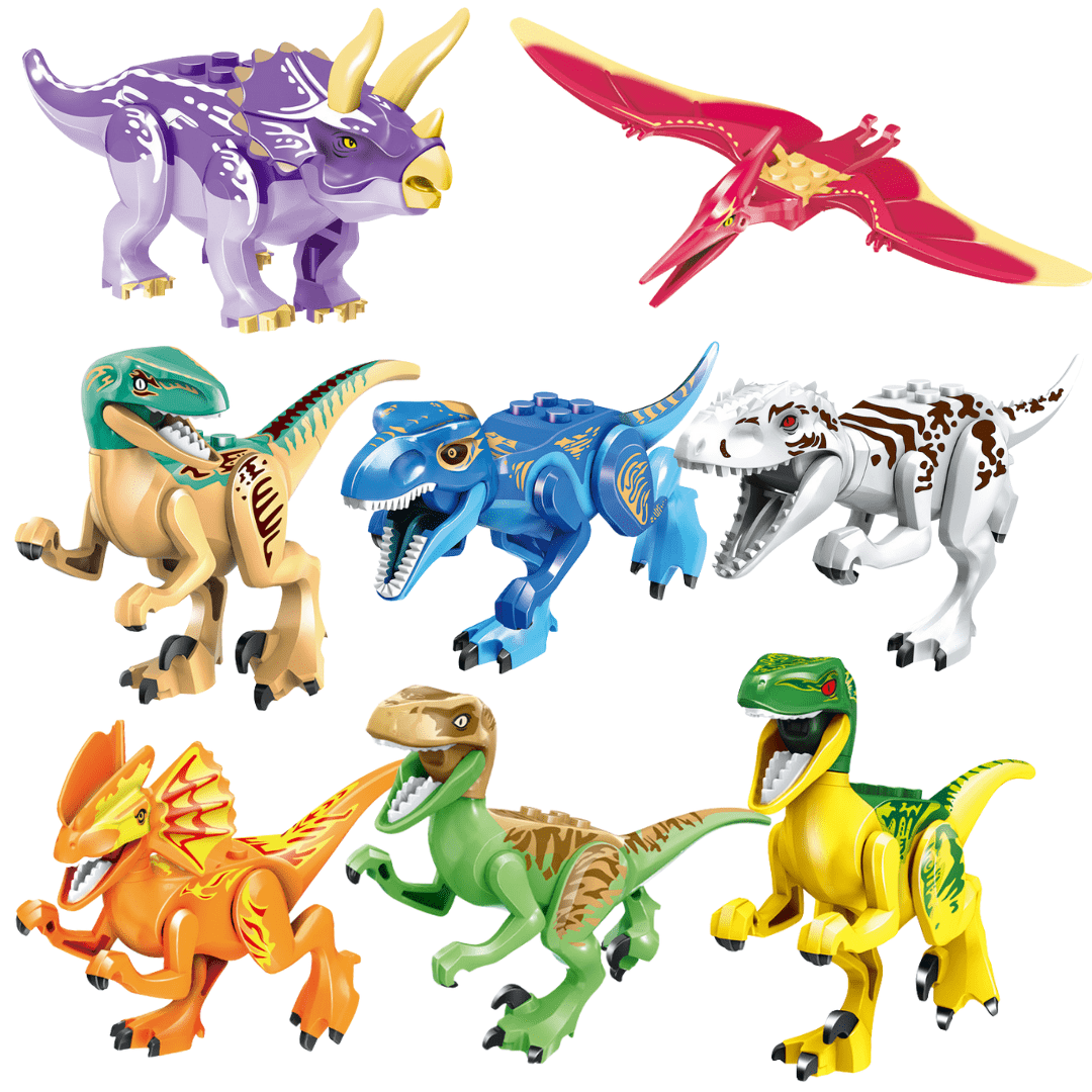 5‘’ Mini Dinosaur Jurassic Theme DIY Action Figures Building Blocks Toy Playsets