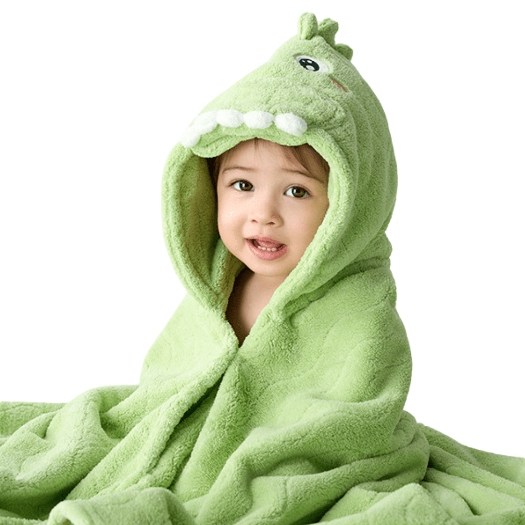 Dinosaur Cape Soft Coral Velvet Bath Towel Wrap Dinosaur