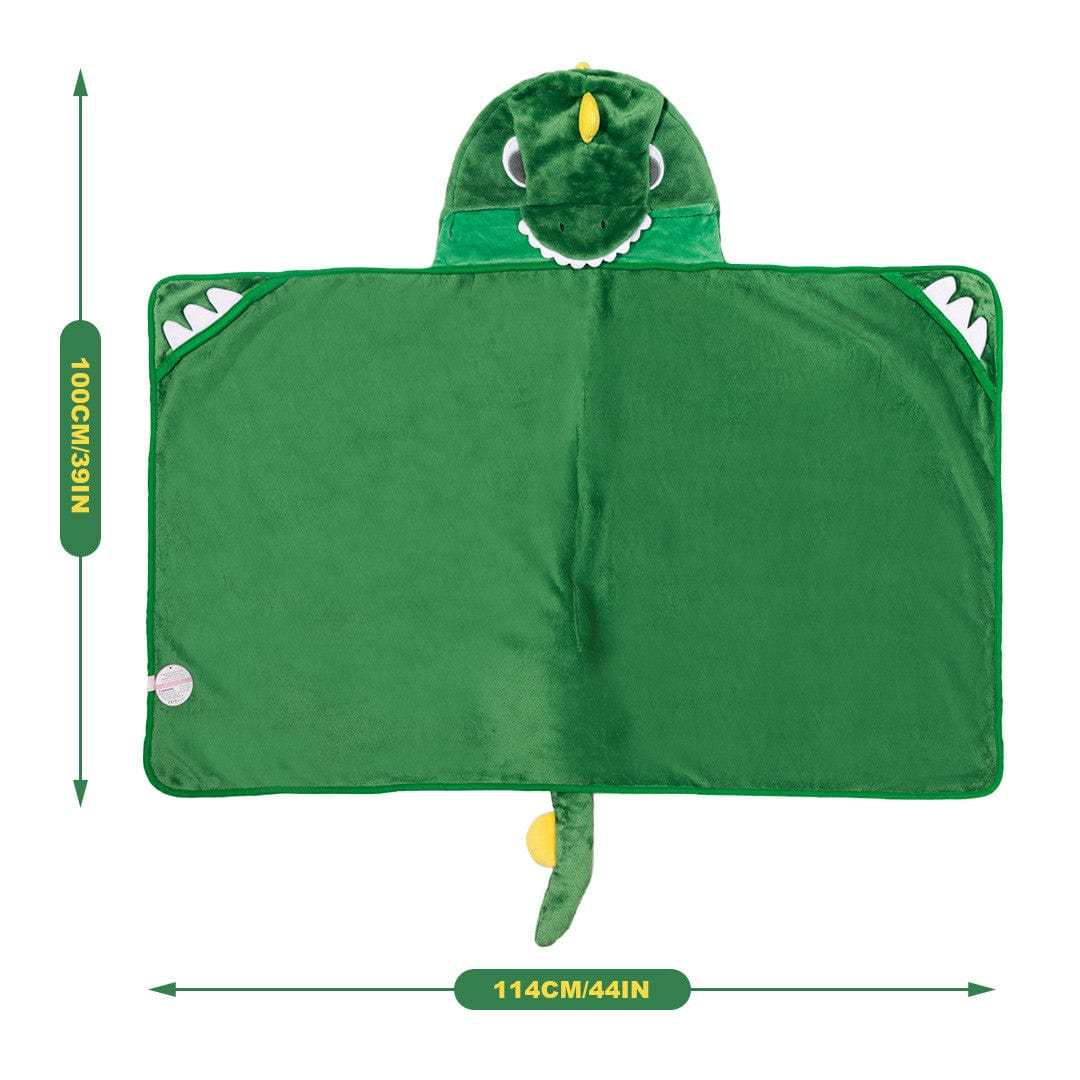 Name Personalized Dinosaur Ultra Plush Fleece Hooded Throw Blanket Cosplay Costume for Kids