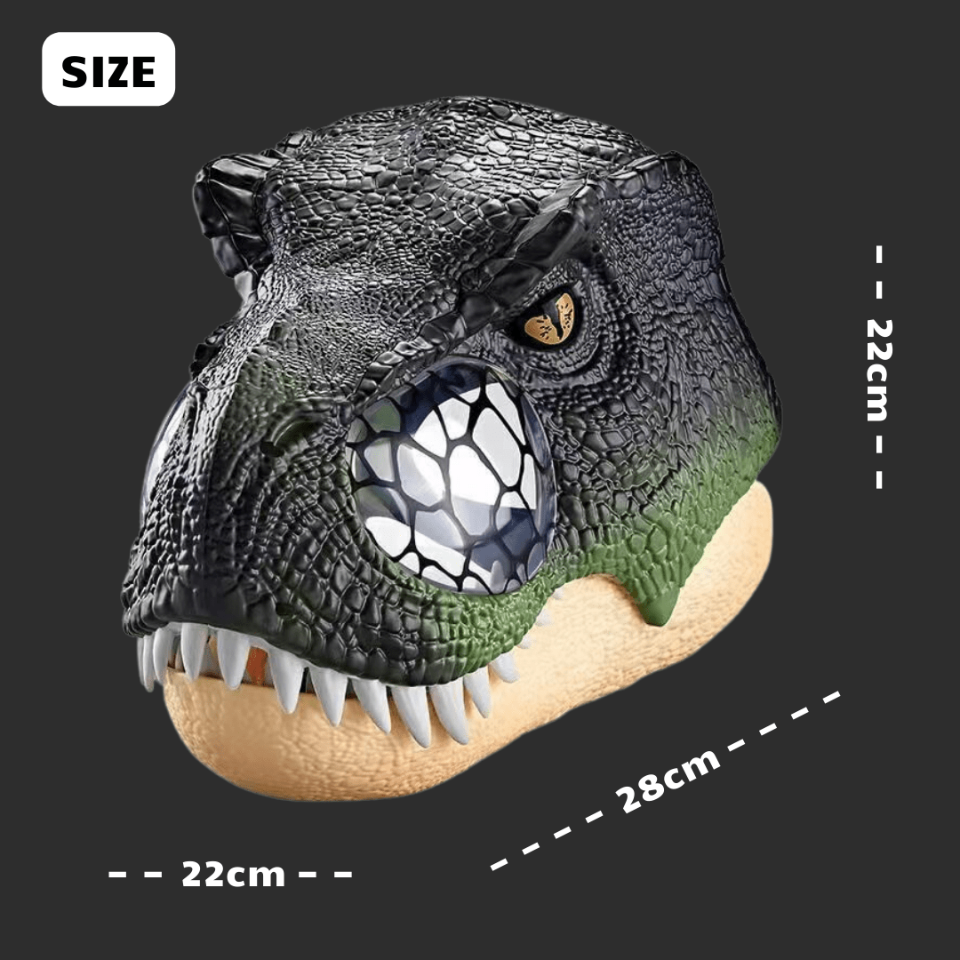 Dinosaur Trex Cosplay Helmet with Light & Sound Effects, Adult & Child Available Green