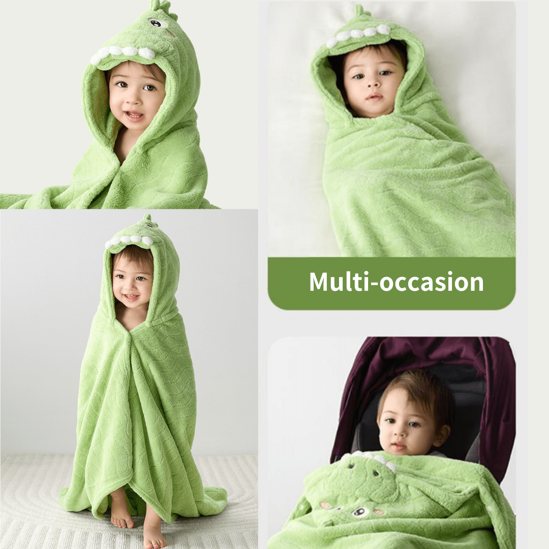 Personalized Dinosaur Cape Soft Coral Velvet Bath Towel Wrap