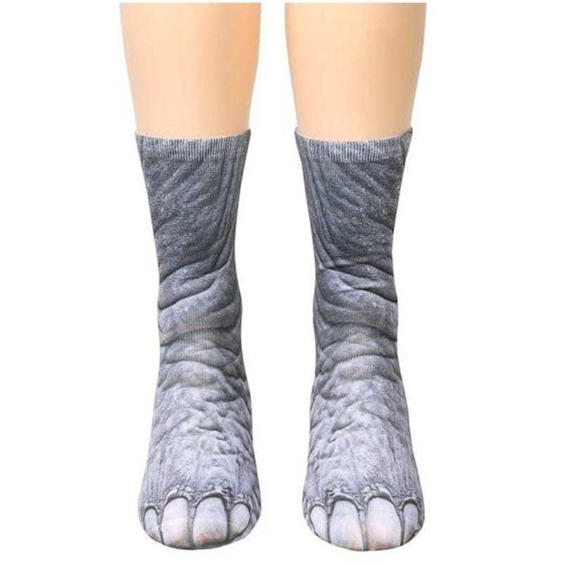 3D Printing Funny Animal Foot Hoof Paws Elastic Long Socks Elephant / Children