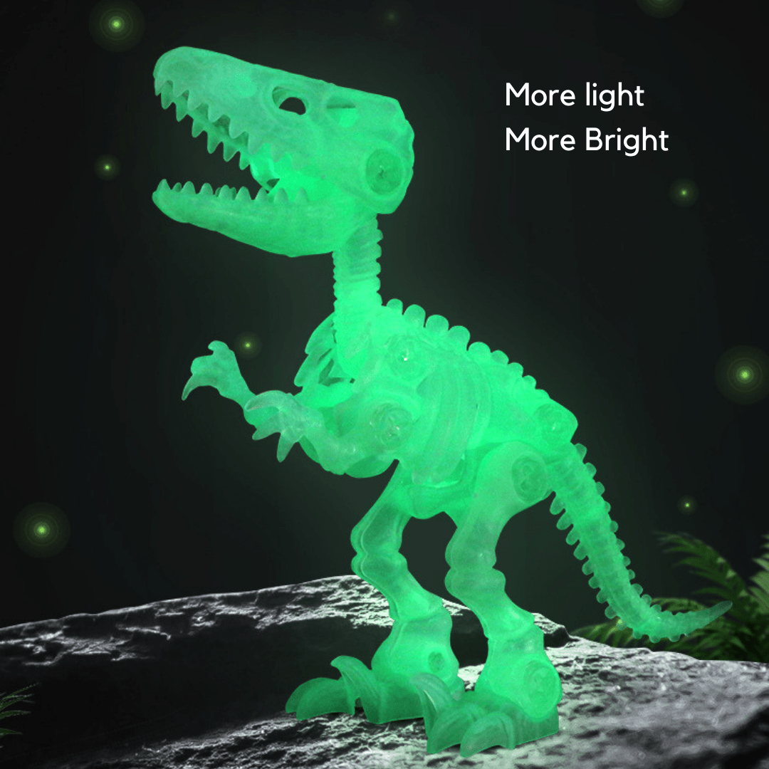 Glow in the Dark Dinosaur DIY Take Apart Fluorescent Skeleton Educational Toy for Kids