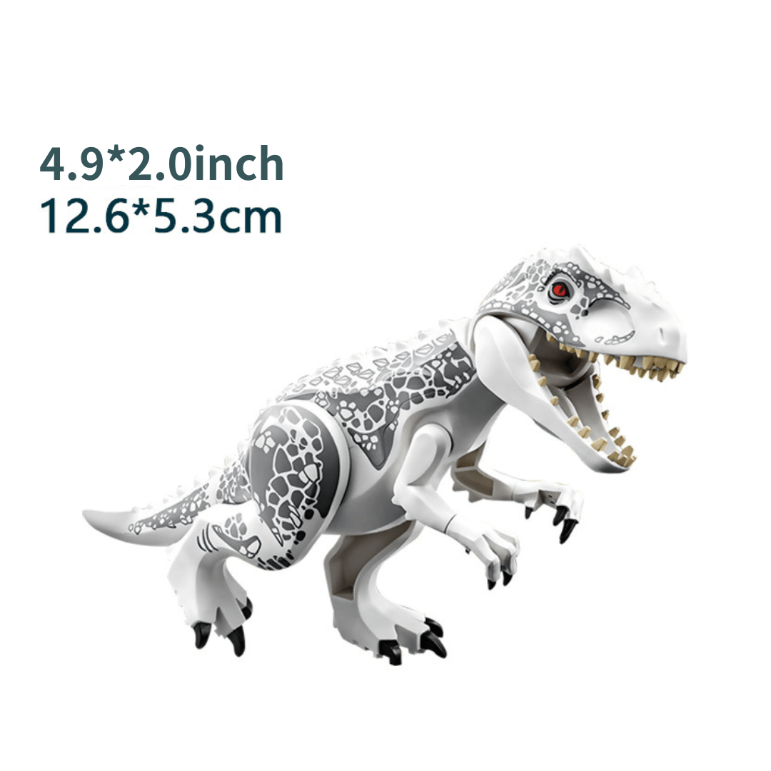 5" Mini Dinosaur Jurassic Theme DIY Action Figures Building Blocks Toy Playsets White01 T-Rex / T-Rex