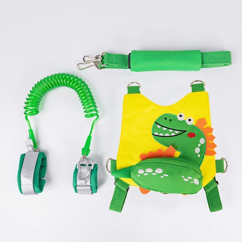 3 in 1 Toddler Harness Leash Dinosaur Anti Lost Walking Assistant Wristband Strap Belt 3 in 1 Yellow