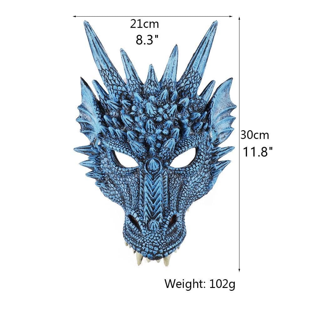 3D PU Dinosaur Dragon Mask Halloween Party Props Costumes Decoration
