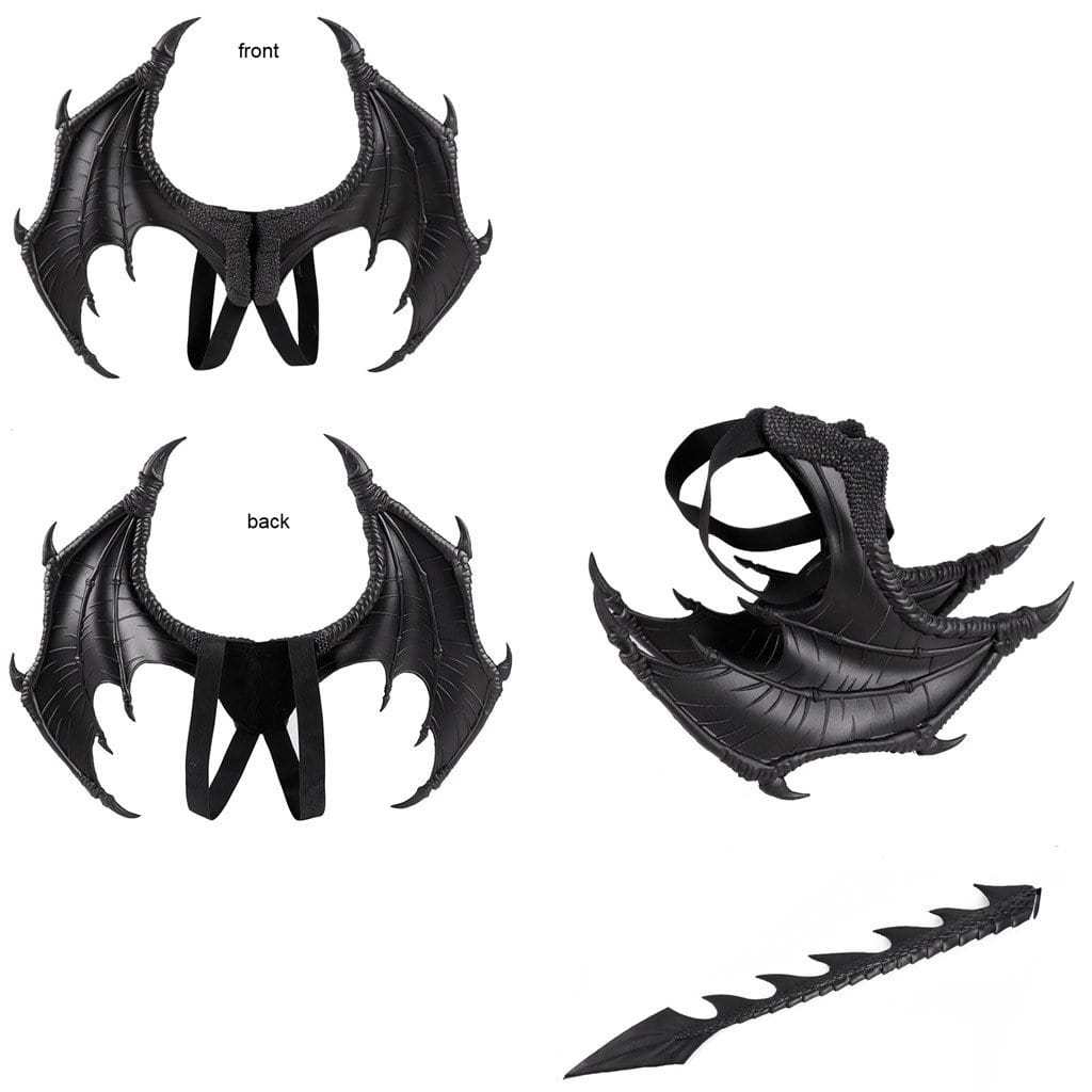 Dinosaur Halloween Costume with Mask Wing Tail Cosplay T Rex Performance Props