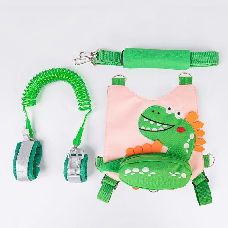 3 in 1 Toddler Harness Leash Dinosaur Anti Lost Walking Assistant Wristband Strap Belt 3 in 1 Pink