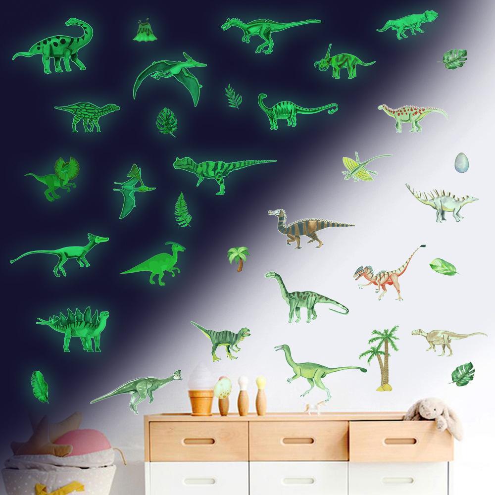 Glow in the Dark Dinosaur Luminous Wall Sticker Self Adhesive Sticker Decoration for Kids Bedroom