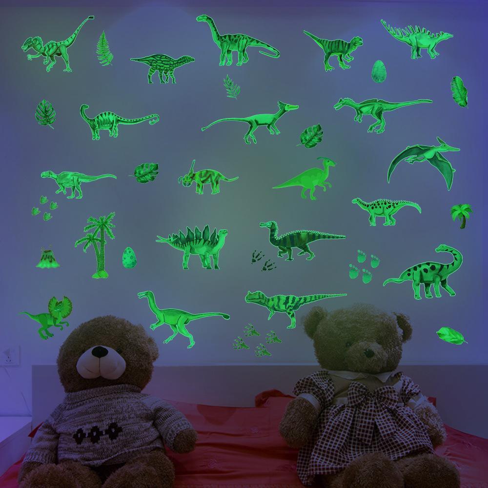 Glow in the Dark Dinosaur Luminous Wall Sticker Self Adhesive Sticker Decoration for Kids Bedroom