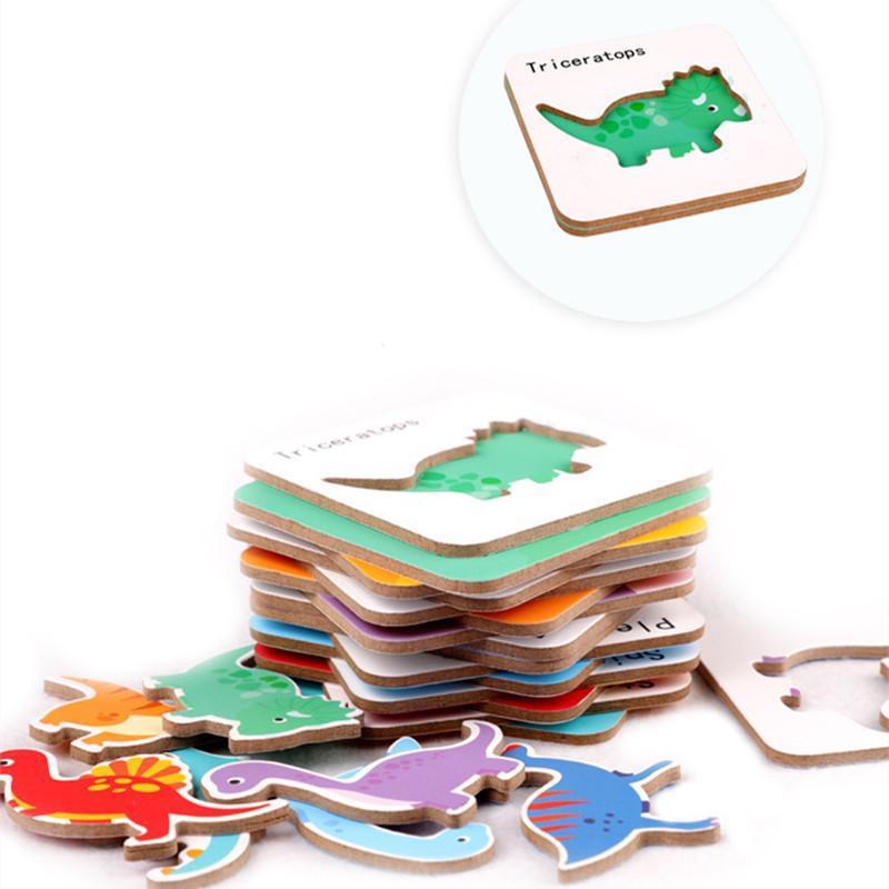 Guess Who I Am Dinosaur Matching Cards Kids Early Learning Cognitive Toys