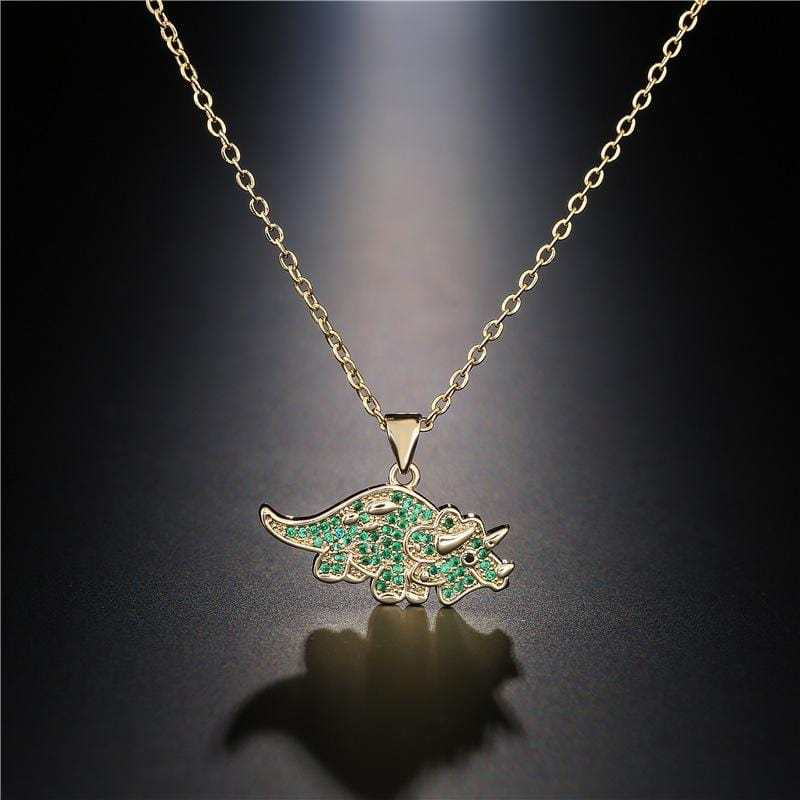 Dinosaur Series Micro inlaid Color Zirconium Pendant Necklace