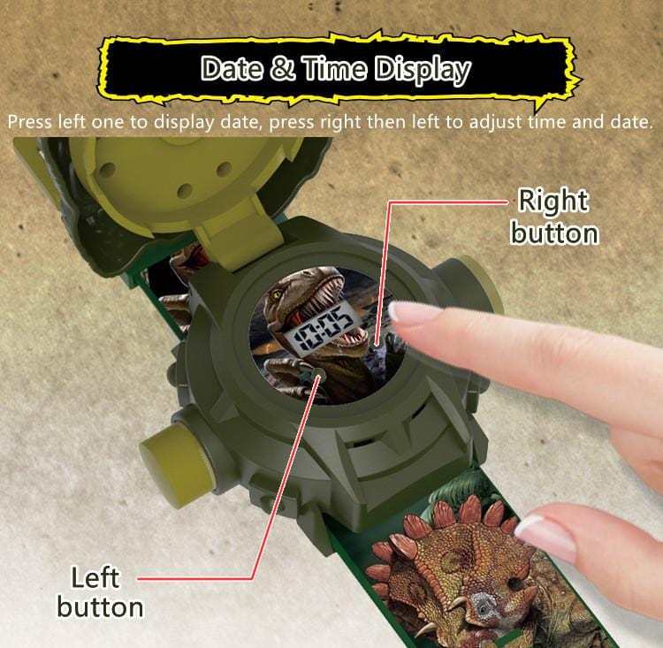 Dinosaur Flip Top Watch with Slide Projector 24 Species Pattern Educational Learning Toy