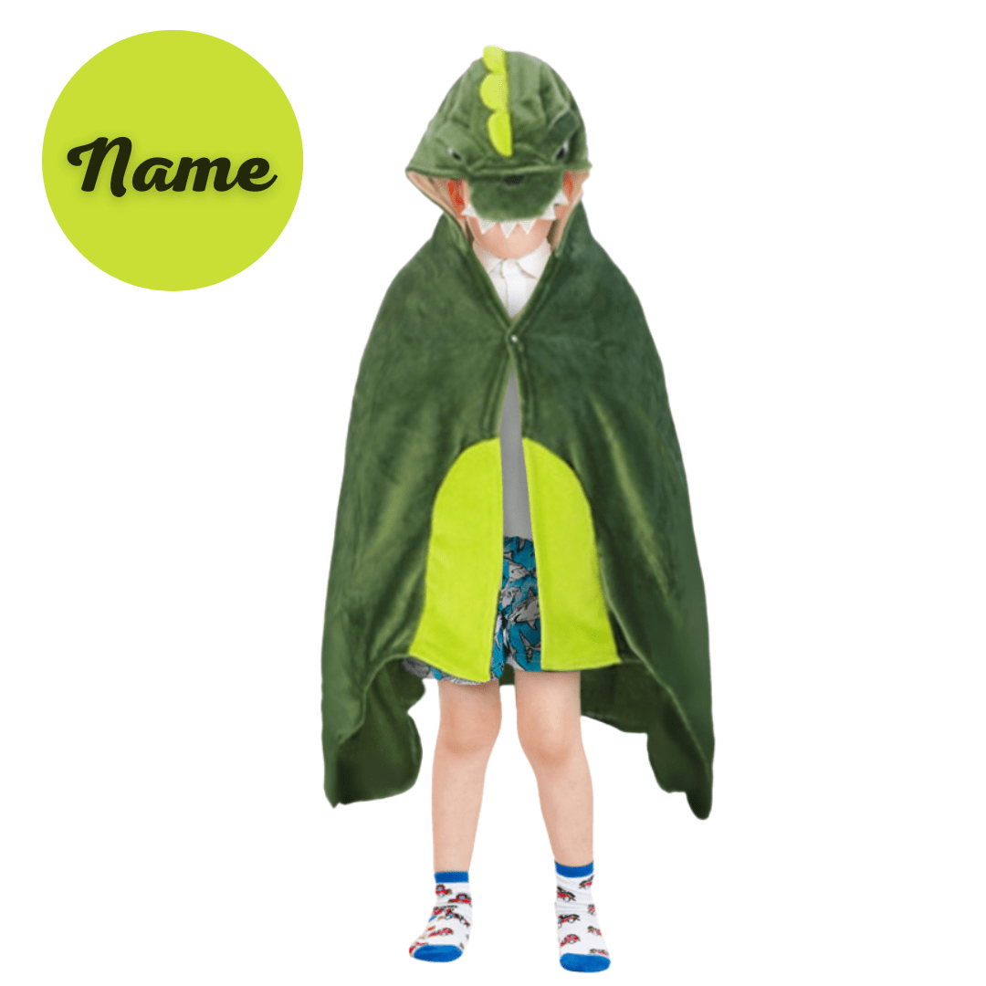 Personalized Dinosaur Hooded Cloak, Blanket, Cosplay Costume- Child & Adult Available Child(1m*1.4m)