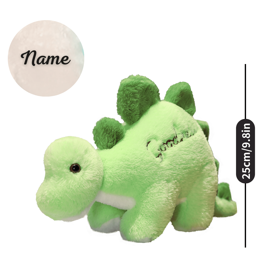 Dinosaur Stuffed Animal with Embroidery Positive Word on Back Great Gift for Kids Stegosaurus(Goodness)
