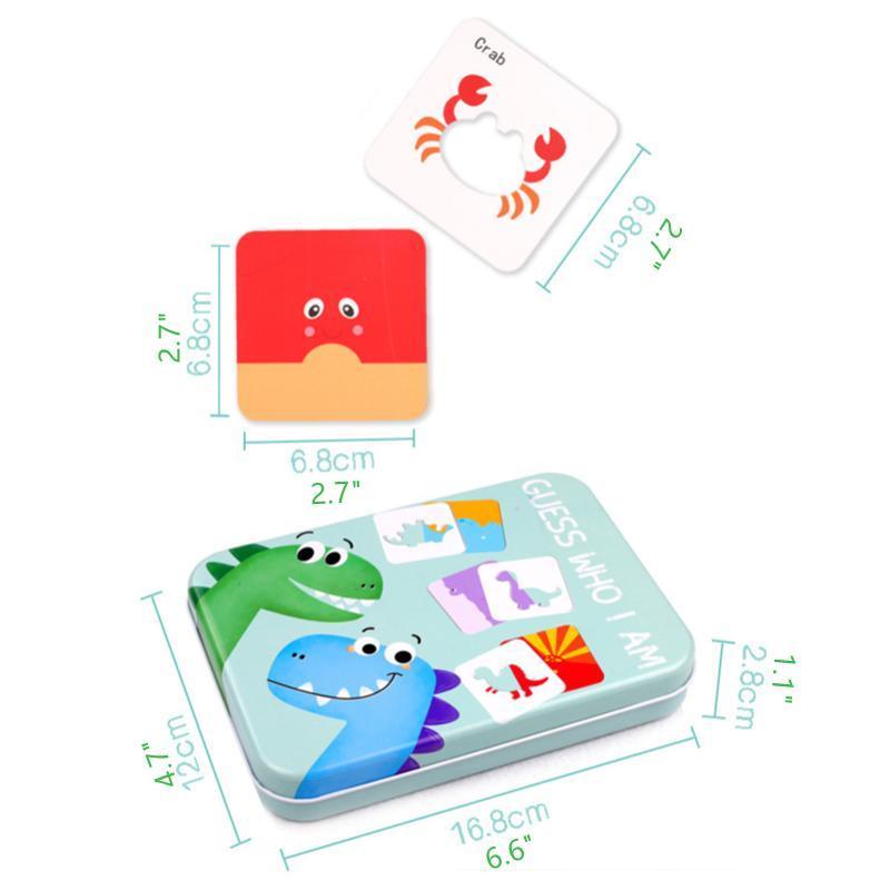 Guess Who I Am Dinosaur Matching Cards Kids Early Learning Cognitive Toys