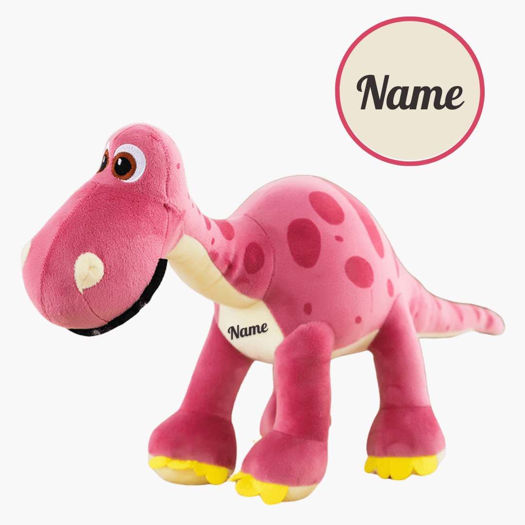 Name Personalized Dinosaur Stuffed Animal Cute T Rex Plush Toy for Boys Girls Birthday Gifts Red Spotted Dino