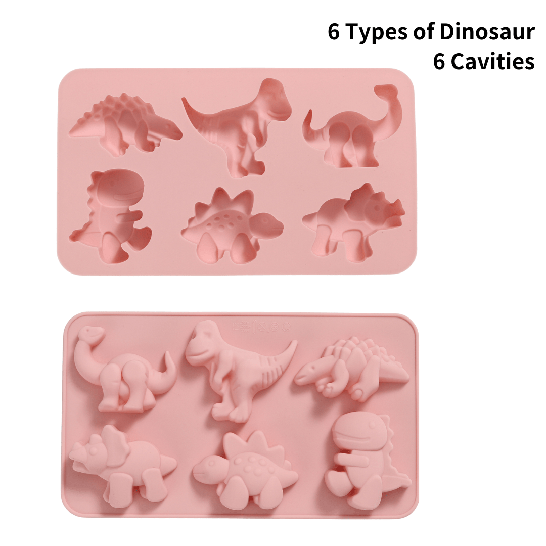 Silicone 3D Dinosaur Ice Cube Tray Candy Cake Chocolate Mold Set 6 Cavities