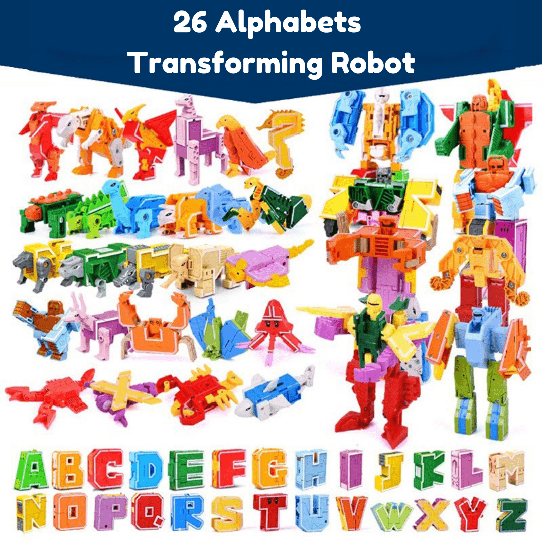 Transform Animal Dinosaur Robots Alphabet Action Figures Preschool Educational Toys for Kids Full Pack (Save $20)