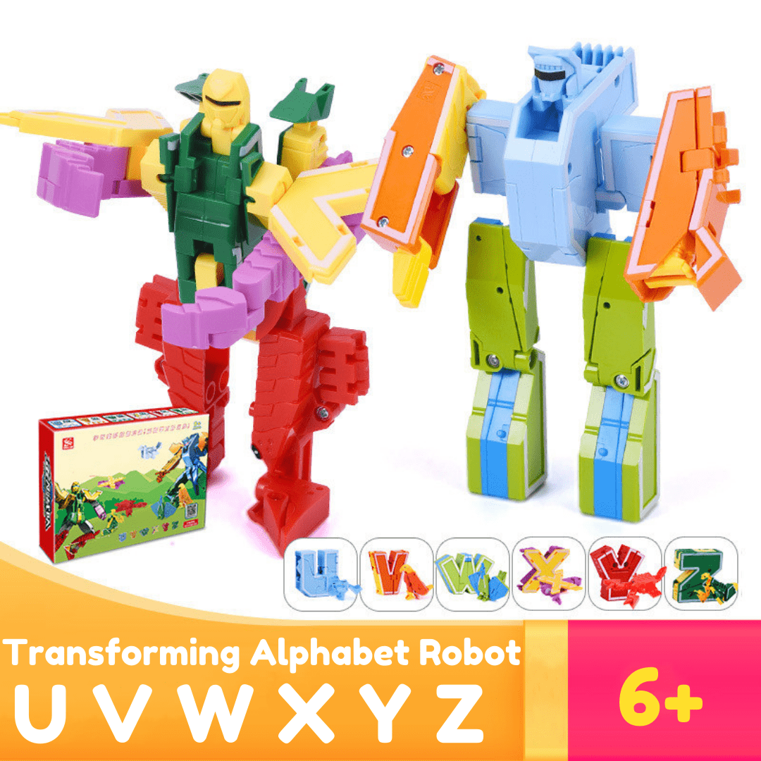 Transform Animal Dinosaur Robots Alphabet Action Figures Preschool Educational Toys for Kids