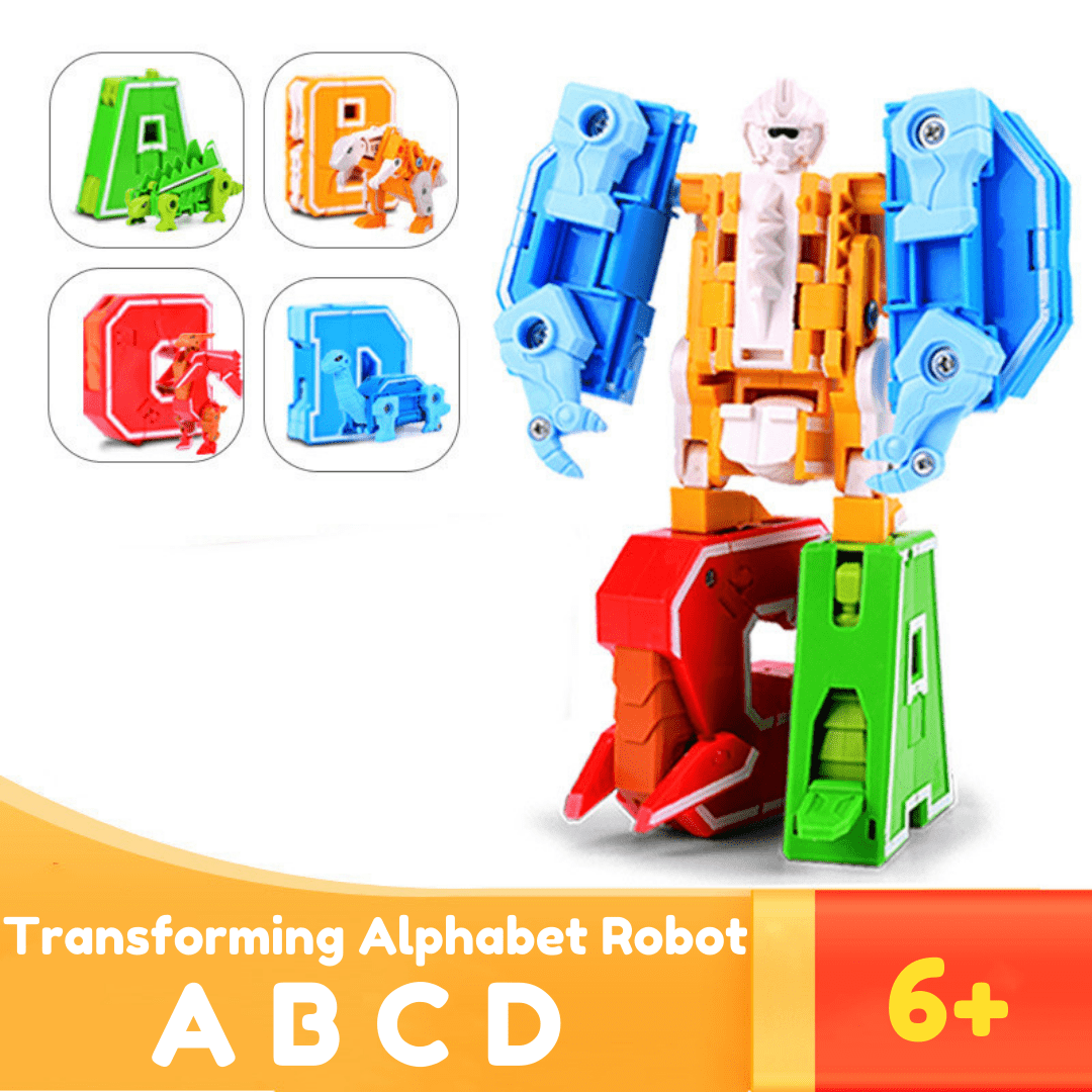 Transform Animal Dinosaur Robots Alphabet Action Figures Preschool Educational Toys for Kids