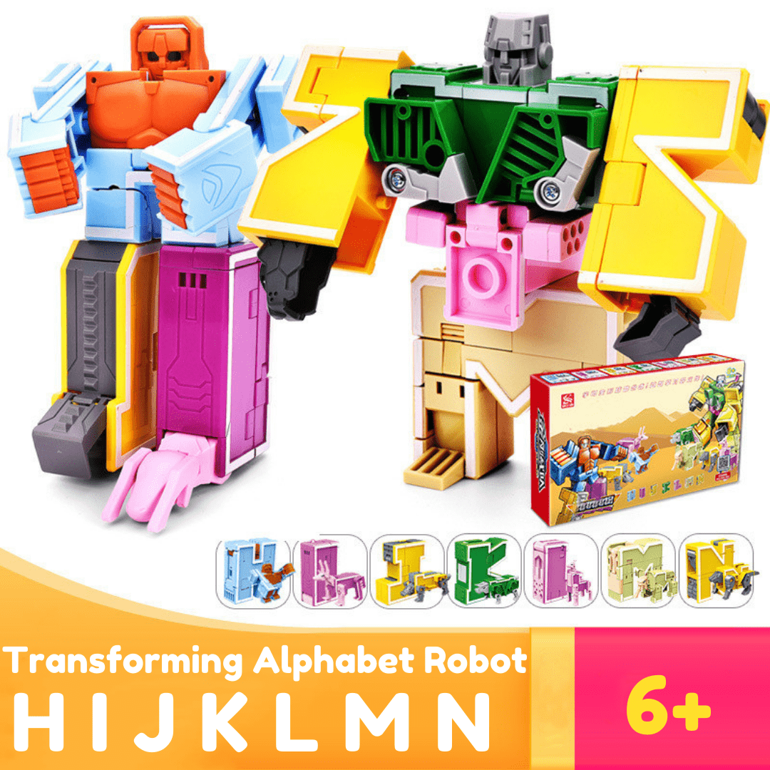 Transform Animal Dinosaur Robots Alphabet Action Figures Preschool Educational Toys for Kids