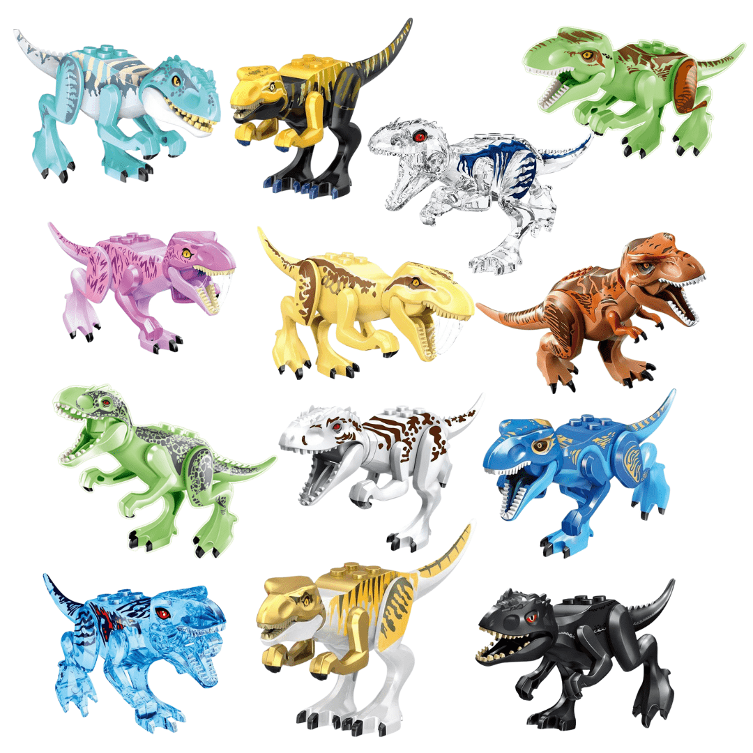 5" Mini Dinosaur Jurassic Theme DIY Action Figures Building Blocks Toy Playsets
