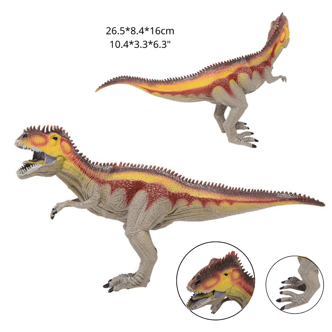 Realistic Different Types Of Dinosaur Figure Solid Action Figure Model Toy Giganotosaurus- / Yellow