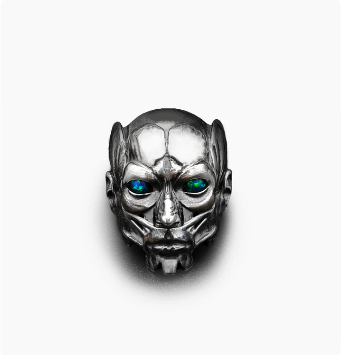 The Accuser Ring with Blinking Opal Eyes