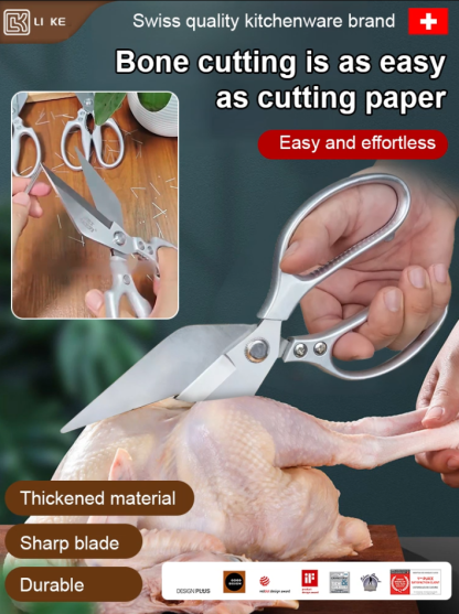 Stainless steel chicken bone shears (plastic handle)